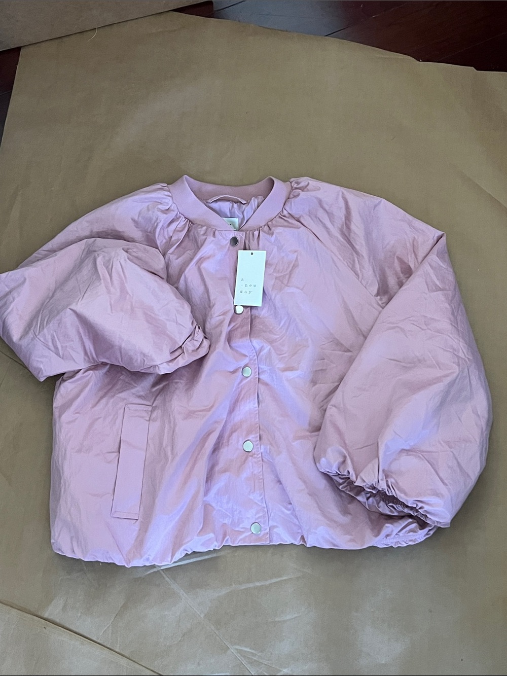 a new day Pastel Pink Bomber Jacket